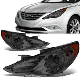 11-14 Hyundai Sonata Projector Headlights - Smoked Housing Amber Corner