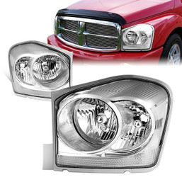 04-06 Dodge Durango Headlights - Chrome Housing Clear Corner