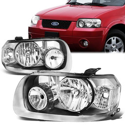 05-07 Ford Escape Headlights - Chrome Housing Clear Corner