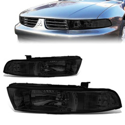 99-03 Mitsubishi Galant Headlights - Smoked Housing Clear Corner