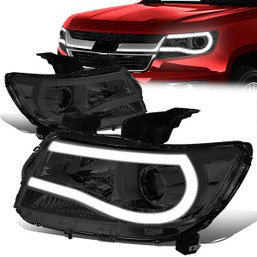 15-17 Chevy Colorado LED DRL Projector Headlights - Smoked Housing Clear Corner