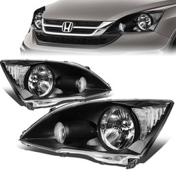 07-11 Honda CR-V CRV Headlights - Black Housing Clear Corner
