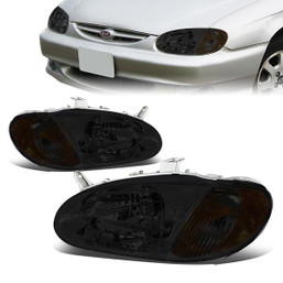 98-01 Kia Sephia Headlights - Smoked Housing Amber Corner