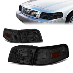 06-11 Mercury Grand Marquis Headlights - Smoked Housing Amber Corner