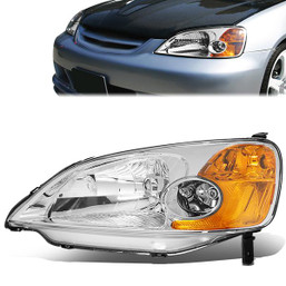 01-03 Honda Civic Left/Driver Side Headlight - Exclude Si Models - Factory Style - HO2502116