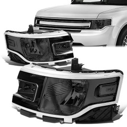 13-19 Ford Flex Smoked Housing Clear Corner Headlights