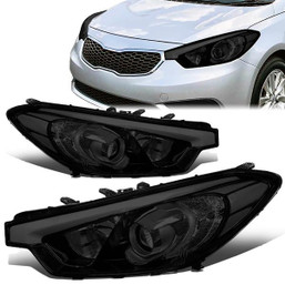 14-16 Kia Forte 5 / Koup Projector Headlights - Smoked Housing Clear Corner