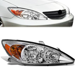02-04 Toyota Camry Right/Passenger Side Headlight - Chrome Housing - TO2503137