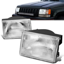 93-98 Jeep Grand Cherokee Factory Style Headlights - Chrome Housing