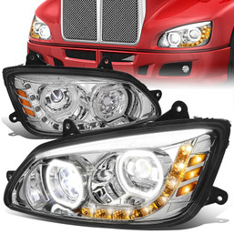 08-19 Kenworth T170 T270 T370 T300 T660 T700 Full LED Projector Headlights (Chrome Housing)