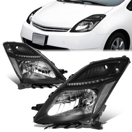 06-09 Toyota Prius OE Style HID Nenon Headlights - Black Housing Clear Corner