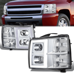 07-14 Chevrolet Silverado 1500 2500HD 3500 LED Headlights - Chrome Housing Clear Lens