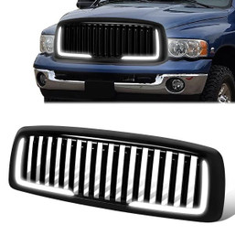 02-05 Dodge Ram 1500 2500 3500 LED DRL Front Grille - Vertical Fence Style 02-05 Dodge Ram 1500 2500 3500 LED DRL Front Grille - Vertical Fence Style