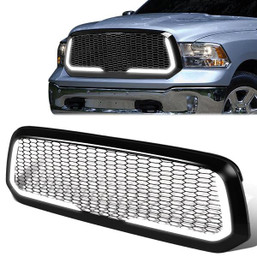 13-19 Ram Truck 1500 & Classic LED DRL Front Grille - Honeycomb Mesh - Gloss Black 13-19 Ram Truck 1500 & Classic LED DRL Front Grille - Honeycomb Mesh - Gloss Black