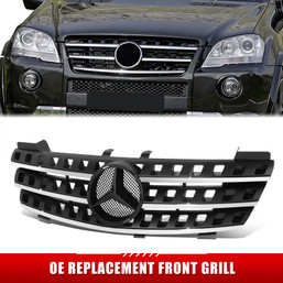 CAAP <br> Factory Replacement Black Horizontal Slats Grille <br> 06-08 Benz ML320/350/500/550 CAAP <br> Factory Replacement Black Horizontal Slats Grille <br> 06-08 Benz ML320/350/500/550