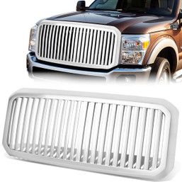 11-16 Ford F250 F350 F450 F550 Super Duty Front Grille - Vertical Fence Style - Silver 11-16 Ford F250 F350 F450 F550 Super Duty Front Grille - Vertical Fence Style - Silver