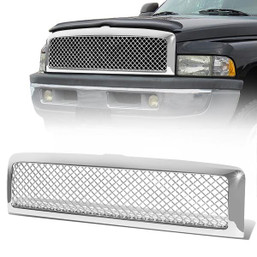 94-02 Dodge Ram 1500 2500 3500 Front Grille - Badgeless Diamond Mesh - Chrome 94-02 Dodge Ram 1500 2500 3500 Front Grille - Badgeless Diamond Mesh - Chrome
