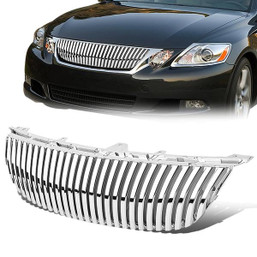 06-07 Lexus GS300 GS350 GS430 GS450H Front Grille - Badgeless Vertical Fence Style - Chrome 06-07 Lexus GS300 GS350 GS430 GS450H Front Grille - Badgeless Vertical Fence Style - Chrome