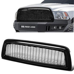 09-12 Dodge Ram Truck 1500 Front Grille - Badgeless Honeycomb Mesh - Gloss Black 09-12 Dodge Ram Truck 1500 Front Grille - Badgeless Honeycomb Mesh - Gloss Black