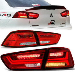 08-17 Mitsubishi Lancer & EVO X 10 Sedan Sequential LED Turn Signal Tail Lights - Red
