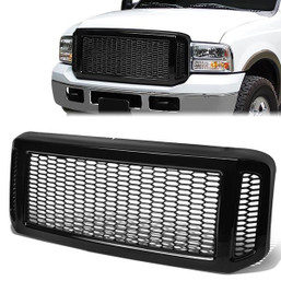 05-07 Ford F250 F350 F450 F550 Super Duty Front Grille - Badgeless Honeycomb Mesh - Black 05-07 Ford F250 F350 F450 F550 Super Duty Front Grille - Badgeless Honeycomb Mesh - Black