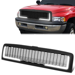 94-01 Dodge Ram 1500 94-02 Ram 2500 3500 LED DRL Front Grille - Honeycomb Mesh - Matte 94-01 Dodge Ram 1500 94-02 Ram 2500 3500 LED DRL Front Grille - Honeycomb Mesh - Matte
