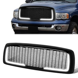 02-05 Dodge Ram 1500 2500 3500 LED DRL Front Grille - Honeycomb Mesh 02-05 Dodge Ram 1500 2500 3500 LED DRL Front Grille - Honeycomb Mesh