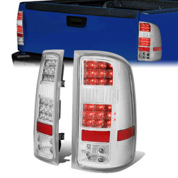07-14 GMC Sierra 1500 2500HD 3500HD LED Rear Brake Tail Lights - Chrome