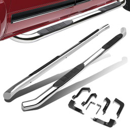 99-14 Chevy Silverado GMC Sierra Crew Cab 3" OD Tubing Side Steps Nerf Bar - Stainless Steel