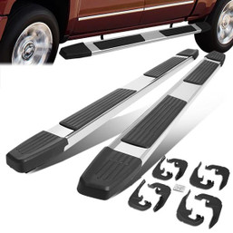 19-22 Chevy Silverado GMC Sierra Crew Cab 6" Flat Side Step Bar Running Boards - Stainless Steel