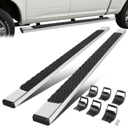 15-20 Ford F150/17-20 F250 F350 SuperCrew Cab 5" Flat Step Bar Running Boards - Stainless Steel