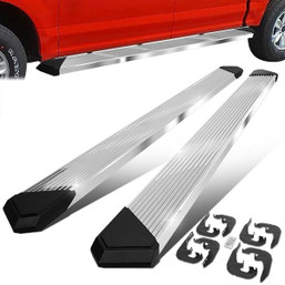 19-22 Chevy Silverado GMC Sierra Crew Cab 6.25" Flat Side Step Bar Running Boards - Stainless Steel