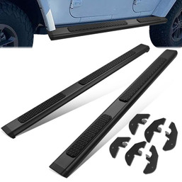 07-18 Jeep Wrangler JK 4Dr 6"OD Tubular Step Bar Running Boards - Aluminum 07-18 Jeep Wrangler JK 4Dr 6"OD Tubular Step Bar Running Boards - Aluminum