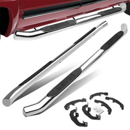 19-21 Chevy Silverado 1500 Crew Cab 3''OD Step Bar Running Boards - Stainless Steel 19-21 Chevy Silverado 1500 Crew Cab 3''OD Step Bar Running Boards - Stainless Steel