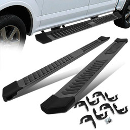 04-14 Ford F150 Crew Cab 6"OD Side Step Bar Running Boards - Stainless Steel - Black 04-14 Ford F150 Crew Cab 6"OD Side Step Bar Running Boards - Stainless Steel - Black