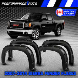 Fit For 2007-2013 GMC Sierra 1500 4X Textured Fender Flares Pocket Rivet Offroad