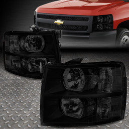 For 07-14 Chevy Silverado 1500 2500HD 3500 Headlight Assembly Pair Black/Smoked For 07-14 Chevy Silverado 1500 2500HD 3500 Headlight Assembly Pair Black/Smoked