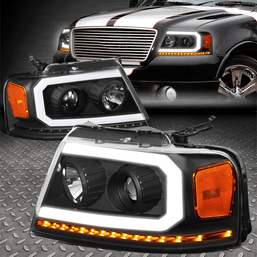 FOR 04-08 FORD F150 MARK LT SEQUENTIAL SIGNAL LED DRL PROJECTOR HEADLIGHT LAMPS