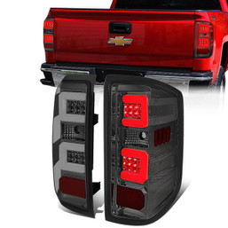 14-19 Chevy Silverado GMC Sierra 1500 2500HD 3500HD LED Bar Tail Lights - Smoked