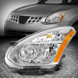 For 09-10 Nissan Rogue OE Style Left Driver Side Chrome/Amber Headlight Lamp