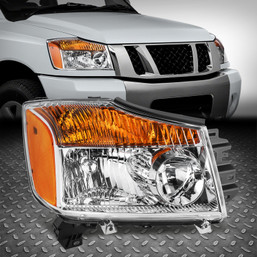 For 08-15 Nissan Titan OE Style Passenger Side Side Headlight Lamp Chrome/Amber