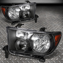 BLACK HOUSING HEADLIGHT+AMBER CORNER+SMOKED OEM FOG LIGHT FOR 07+ TUNDRA/SEQUOIA