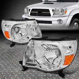 CHROME HOUSING CLEAR HEADLIGHT+AMBER CORNER+SMOKE OEM FOG LIGHT FOR 05-11 TACOMA
