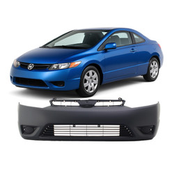 Bumper Cover Fascia for 2006-2008 Honda Civic Coupe DX-G EX LX Si Front Primed