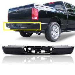 Rear Step Bumper Face Bar Black Steel For 02-08 Ram 1500 04-09 Ram 2500 3500