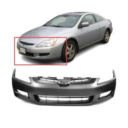 Bumper Cover For 2003-2005 Honda Accord Coupe EX w Fog Light holes Front Primed