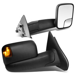 02-09 Dodge Ram 1500 2500 3500 Manual Adjustment Towing Mirrors - w/LED Amber Signal