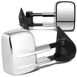 07-14 Chevy Silverado GMC Sierra Powered Adjustment Towing Mirrors - w/Heated - Chrome Cover