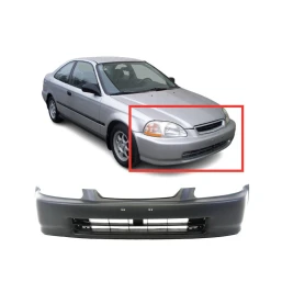 Bumper Cover For 1996-1998 Honda Civic Coupe Hatchback Front Primed