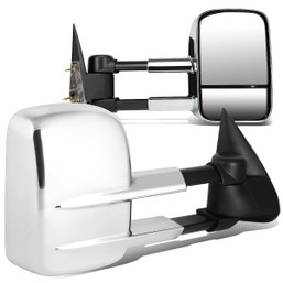 88-00 Chevy GMC C/K 1500 2500 3500 Manual Adjustment Towing Mirrors - Chrome Cover